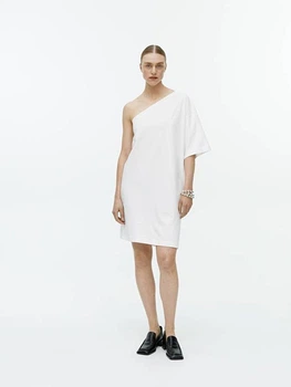 Сукня футболка ARKET one shoulder t-shirt dress 1181835001 XS Білий