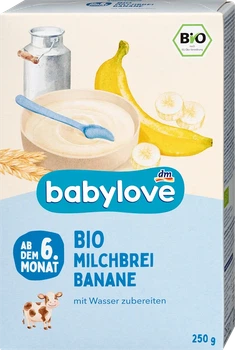 Молочна манна каша Babylove з бананом для дітей з 6 місяців, 250 грам