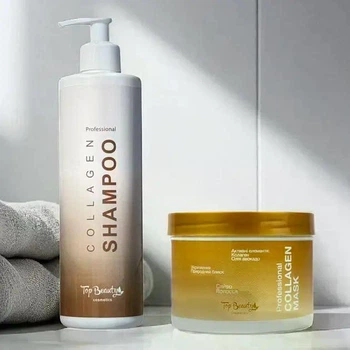 Набір Top Beauty для волосся з колагеном шампунь і маска.