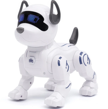 Собака-робот на радиоуправлении Intelligent Dog Робот, с звуковыми и световыми эффектами, белый