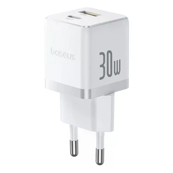 Мережевий зарядний пристрій Baseus Palm Type-C+USB 30W White