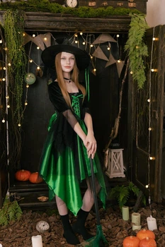 Костюм Ведьмы Зеленой "Velvet Witch" рост 164