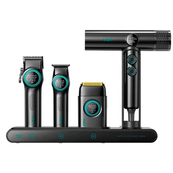 Набор VGR STEPLERSS RPO 4 IN 1 BLACK, триммер, стрижка, электробритва, фен