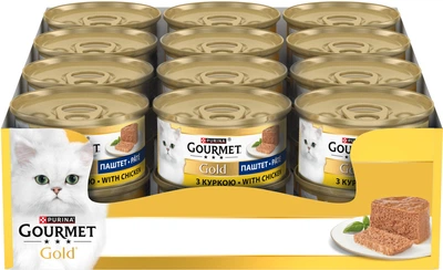 Упаковка влажного корма для кошек Purina Gourmet Gold Паштет с курицей 24 шт по 85 г (7613031381500)