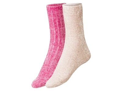 Носки набор 2 пары из синели для женщины Esmara LYCRA® 393351-1 35-38 Комбинированный