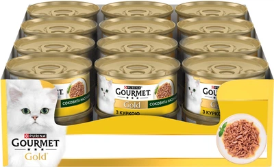 Вологий корм для дорослих кішок Purina Gourmet Gold Соковита насолода з куркою 85 г