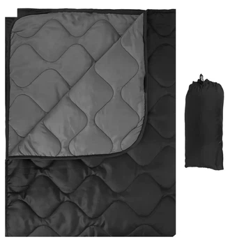 Одеяло кемпинговое с чехлом 150 × 200 см Dark gray KT7001007 — с кнопками для использования под пончо