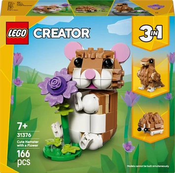 Zestaw klocków LEGO Creator Uroczy chomik z kwiatkiem 166 elementów (31376)