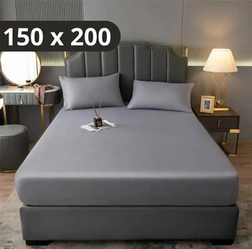 Простыня на резинке Softable Fabric 150×200 , серый— мягкая, плотная, комфортная (KT7006036)