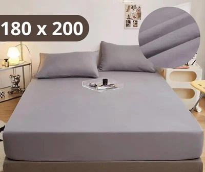 Простыня на резинке Softable Fabric 180×200 + 2 наволочки , серый— мягкая, плотная, комфортная (KT7006003)