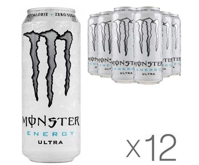 Упаковка энергетического газированного напитка без сахара Monster Energy Ultra ж/б 12 шт. х 0,5 л