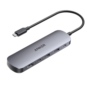 Хаб 7в1 Anker A83D2 USB-C Hub повнофункціональний універсальний USB-хаб на 7 портів для швидкої зарядки передачі файлів і відео 4К
