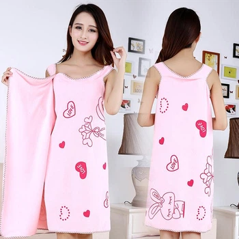 Полотенце-халат Magic Towel Бабочка 135×80 см женское микрофибра Нежно-розовый