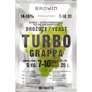 Дистилляционные дрожжи Turbo Grappa для фруктовых выжимок, 120 г