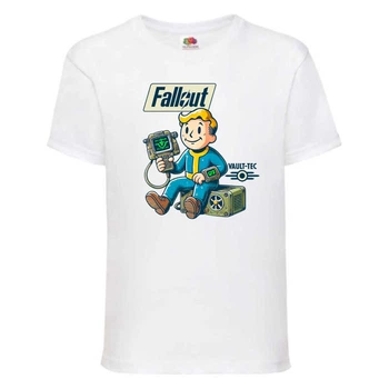 Футболка детская Фоллаут (Fallout 009) белая 128 см