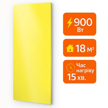 Электрический инфракрасный металлокерамический обогреватель UDEN-S 900 Вт / экономичный настенный обогреватель для квартиры, дома, офиса Желтый