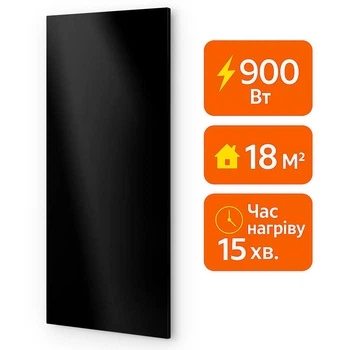 Электрический инфракрасный металлокерамический обогреватель UDEN-S 900 Вт / экономичный настенный обогреватель для квартиры, дома, офиса Черный
