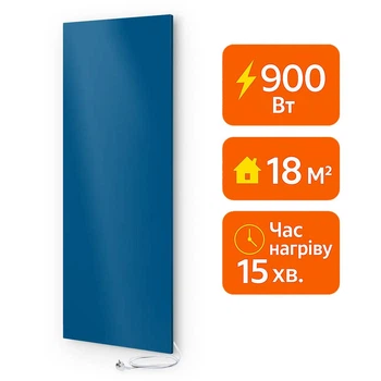 Электрический металлокерамический инфракрасный обогреватель UDEN-S 900 Вт «Универсал» / экономичный настенный обогреватель для квартиры, дома, офиса Синий