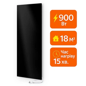 Электрический металлокерамический инфракрасный обогреватель UDEN-S 900 Вт «Универсал» / экономичный настенный обогреватель для квартиры, дома, офиса Черный