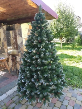 Искусственная новогодняя елка с шишками Yalynka 150 см / 1.50 м