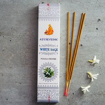 Ароматические палочки Белый Шалфей Натуральные благовония Ayurvedic White Sage 15 грамм