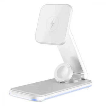 Бездротовий ЗП Proove Energy Fold 3 in 1 для Android/Samsung/Apple/iPhone White