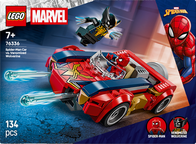 Конструктор LEGO Super Heroes Marvel Автомобіль Людини-павука vs. Отруєний Росомаха 134 елементи (76336)