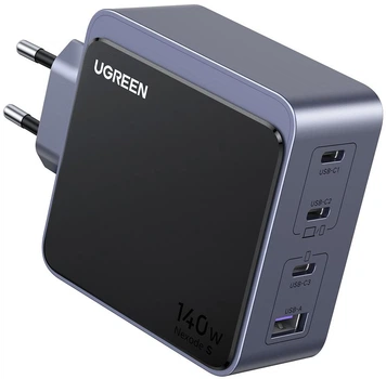 Ładowarka sieciowa Ugreen X570 Nexode S USB-A + 3x USB-C 140W GaN Tech Fast Charger Space Gray (UGR-45575)