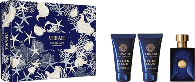 Набір для чоловіків Versace Dylan Blue Туалетна вода 50 мл + Гель для душу 50 мл + Бальзам після гоління 50 мл (8011003899975)