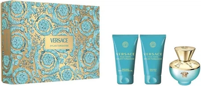 Zestaw damski Versace Dylan Turquoise Woda toaletowa 50 ml + Balsam do ciała 50 ml + Żel pod prysznic 50 ml (8011003893379)