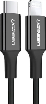 Кабель Ugreen US171 USB 2.0 Type-C M-Lightning M, 2 м, 3A, Black (UGR-60752)