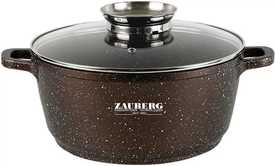 Каструля Zauberg 0318-CH Мармур з кришкою 1.7 л Шоколад (ТВ000033608)