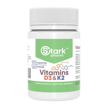 Вітамін D3 + K2, Vitamin D3 & K2 - 120 tabs