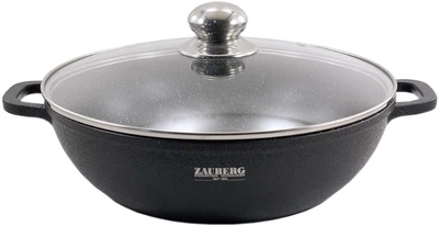 Каструля Zauberg 0528-CR Мармур з кришкою 4.1 л Чорна (ТВ000033614)
