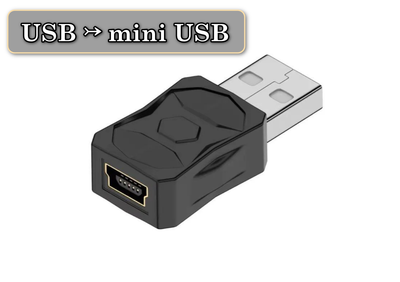 Адаптер-перехідник USB (male) на Mini USB (female) OTG Конвертер для зарядки та передачі даних