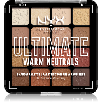 Палетка теней для век NYX Professional Makeup Ultimate Shadow Palette Warm Neutrals, 16 оттенков - 0.8g