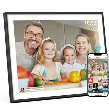 Цифровая фоторамка Uhale 10.1 дюймов с Wi-Fi, сенсорным HD IPS-экраном 1280x800, 32 ГБ памяти (черно-белая)