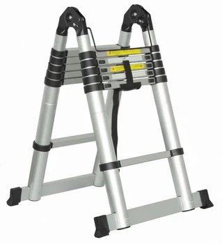 Алюмінієва телескопічна драбина-трансформер, висота 4.2 м до 150 кг