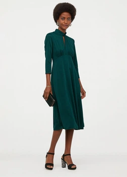 Платье с вырезом H&M 810818002c49 XS изумрудное (100003029)