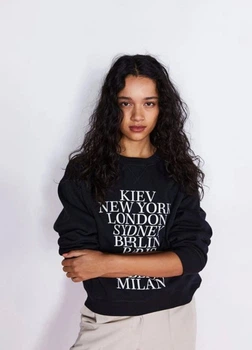 Свитшот с принтом H&M 10118282c14 M черный (100002225)