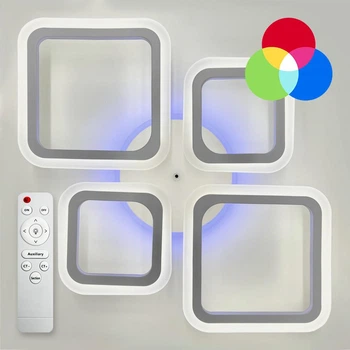 Люстра светодиодная потолочная LUMINARIA OVAL RGB 60W 4S1R 600x445 WHITE 220V IP20 (светильник LED с пультом)