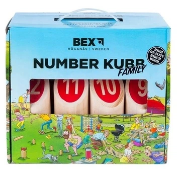 Ігровий набір Bex Number Kubb з каучукового дерева в дерев'яній коробці 511100 (7392601511102)