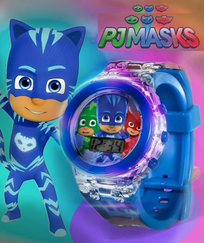 Детские электронные наручные часы с подсветкой PJ Masks, часы с героями мультфильма герои в масках PJCRE-7818