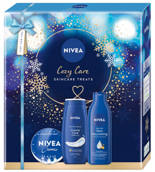 Набір для догляду за тілом Nivea Cozy Care Гель для душу Cream Care 250 мл + Лосьйон для тіла Reichhaltige 250 мл + Крем для тіла 150 мл (9005800393315)