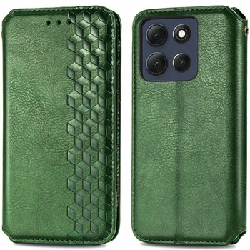 Чохол Deexe Rhombus Wallet для Motorola Moto G86 Power - Green