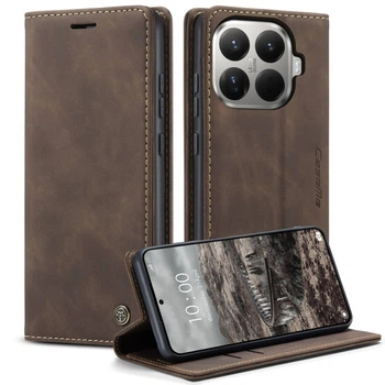 Чохол книжка Caseme з магнітом для Xiaomi 17T Pro кавовий