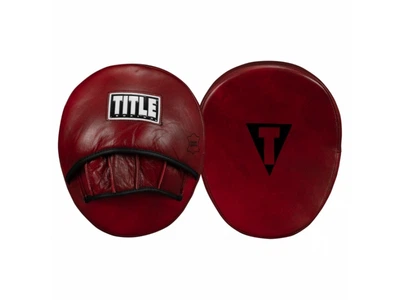 Лапи TITLE Boxing Blood Red Leather Punch Mitts один розмір темно-червоний (5092)