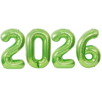 Фольговані Надувні Кульки 2026 (100см) Новий Рік Салатовий