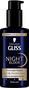 Serum do włosów Gliss Kur Night Elixir Overnight Repair regenerujące 100 ml (5410091767334)