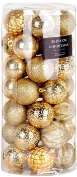Набір ялинкових кульок Vilde 839470 ударостійкі 6 см 35 шт (8721037093736)